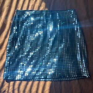 Black and silver metallic skirt